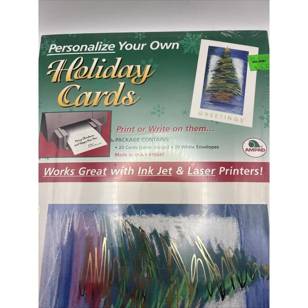 NEW Ampad (20) PERSONALIZE YOUR CHRISTMAS Holiday Cards & ENVELOPES - # 19547